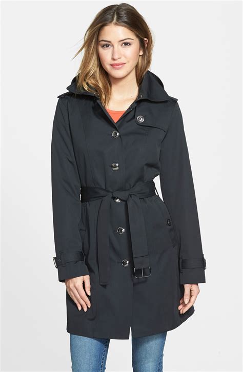 michael kors trench coat belt|Michael Kors single breasted coat.